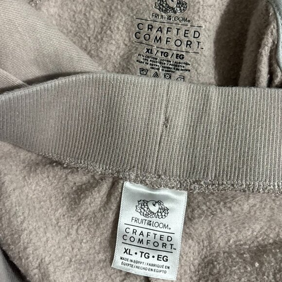 Fruit of the Loom Crafted Comfort Hoodie & Joggers Set – XL – Taupe Beige - Picture 6 of 7